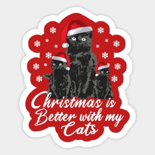 Fluffy Cats - Christmas is better with my Cats Sticker